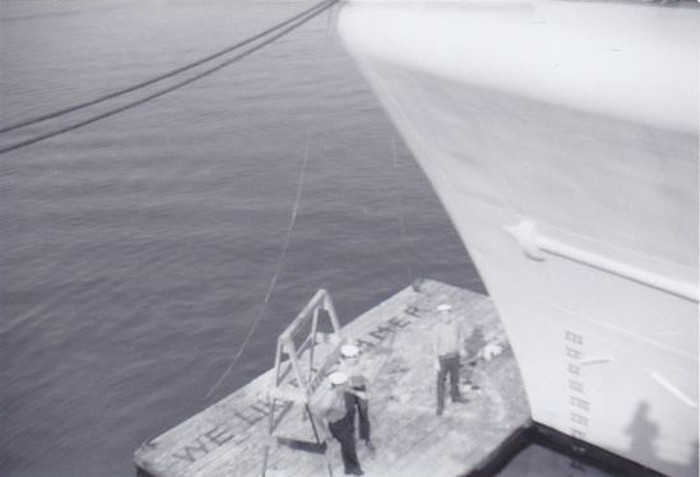 Royal Canadian Navy : HMCS Terra Nova painting ship.