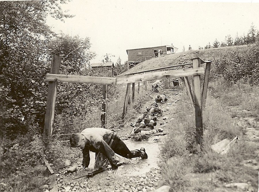 Royal Canadian Navy : HMCS Cornwallis : assault course, 1960.