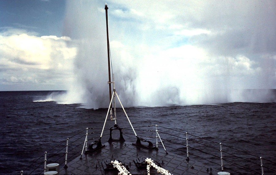 Royal Canadian Navy : H.M.C.S. Ste Therese, squid practice.