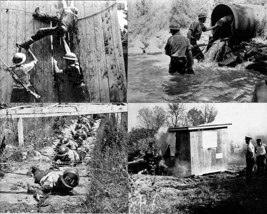 Royal Canadian Navy : HMCS Cornwallis, Assault Course, 1966.