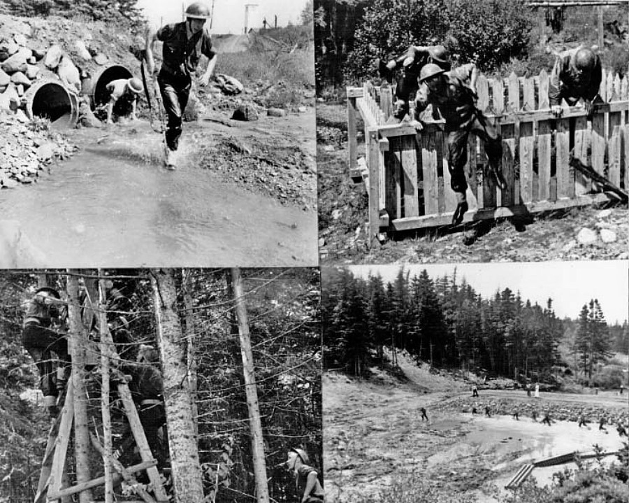 Royal Canadian Navy : HMCS Cornwallis, Assault Course, 1966.