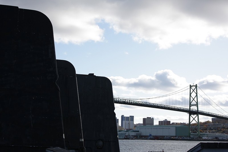Royal Canadian Navy : Submarines waiting to be scrapped.