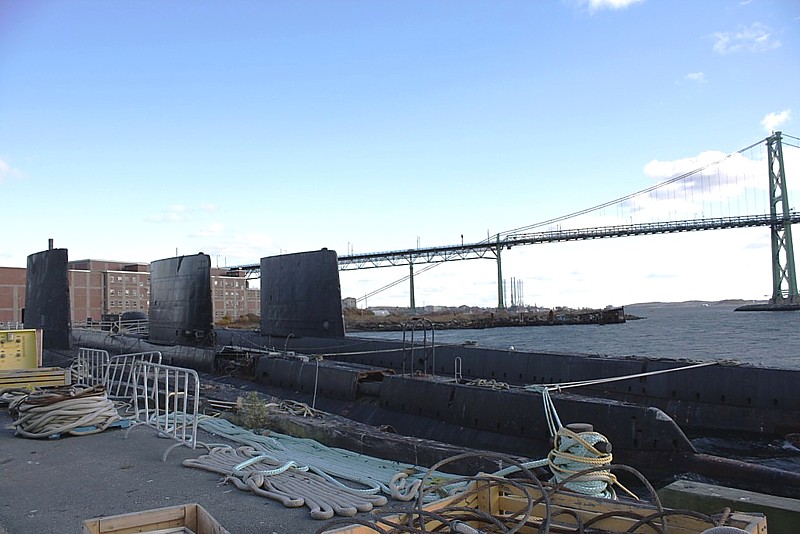Royal Canadian Navy : Submarines waiting to be scrapped.