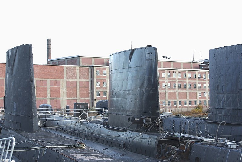 Royal Canadian Navy : Submarines waiting to be scrapped.
