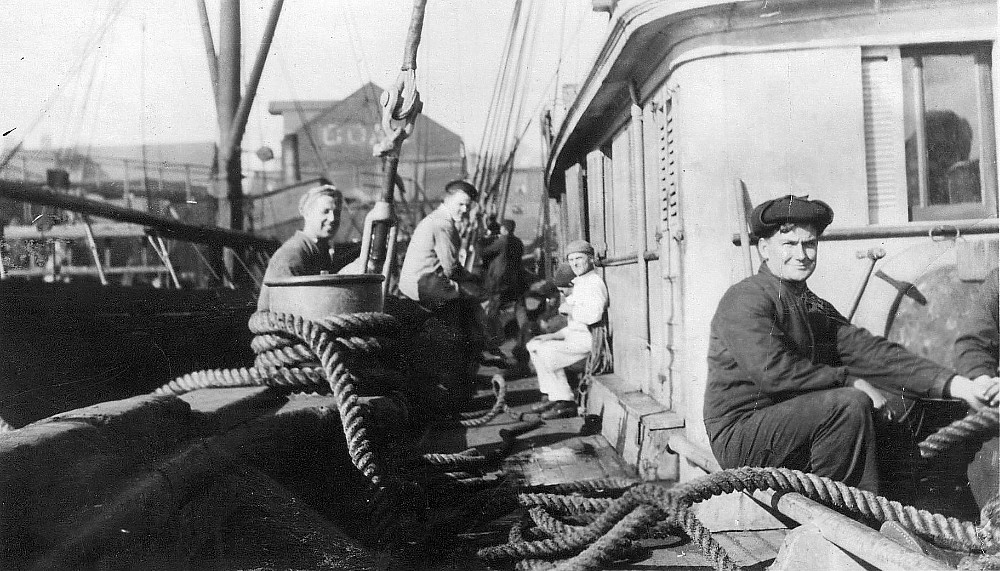 Crew members of unknown ship