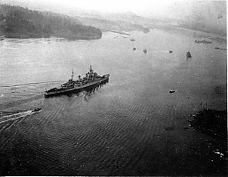 HMCS Ontario approaching Esquimalt