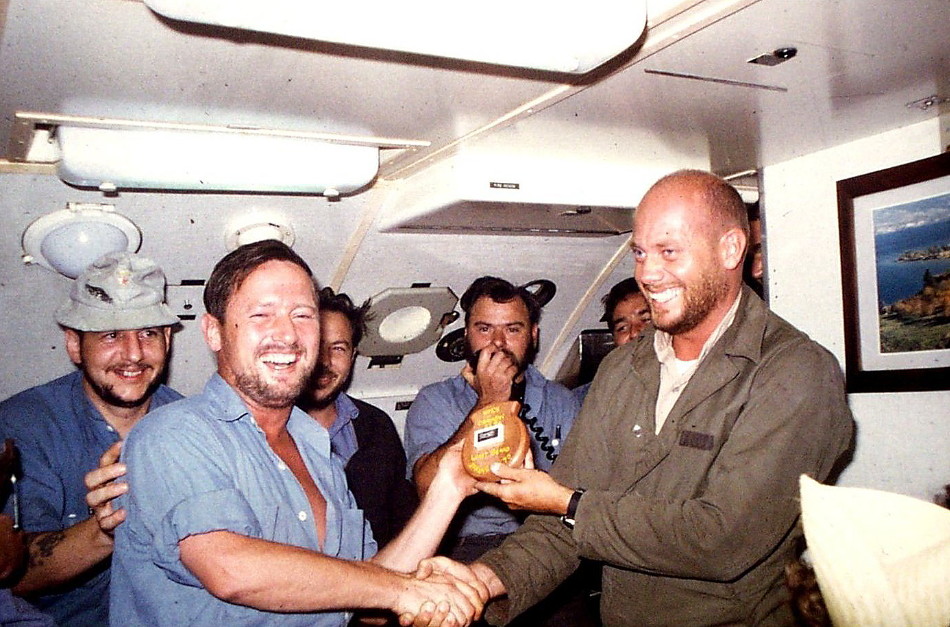 Royal Canadian Navy : HMCS Okenagan beard contest.