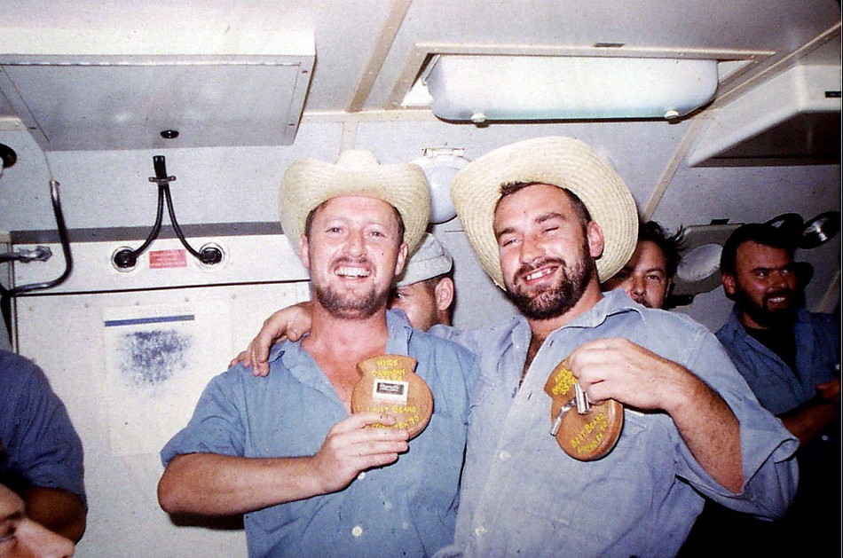 Royal Canadian Navy : HMCS Okenagan beard contest.