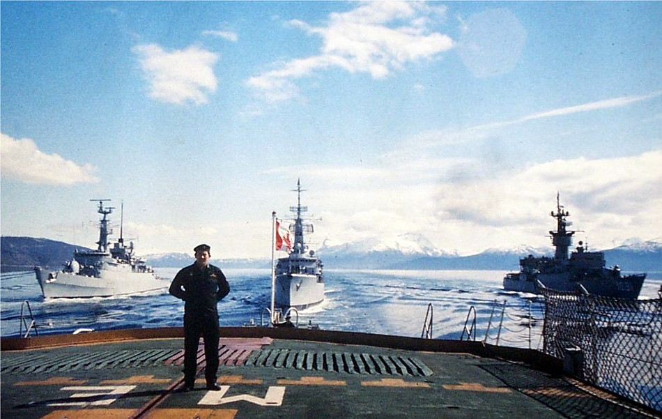 HMS Ambuscade, Van Galen, USS Miller, NATO Exercises, 1977.