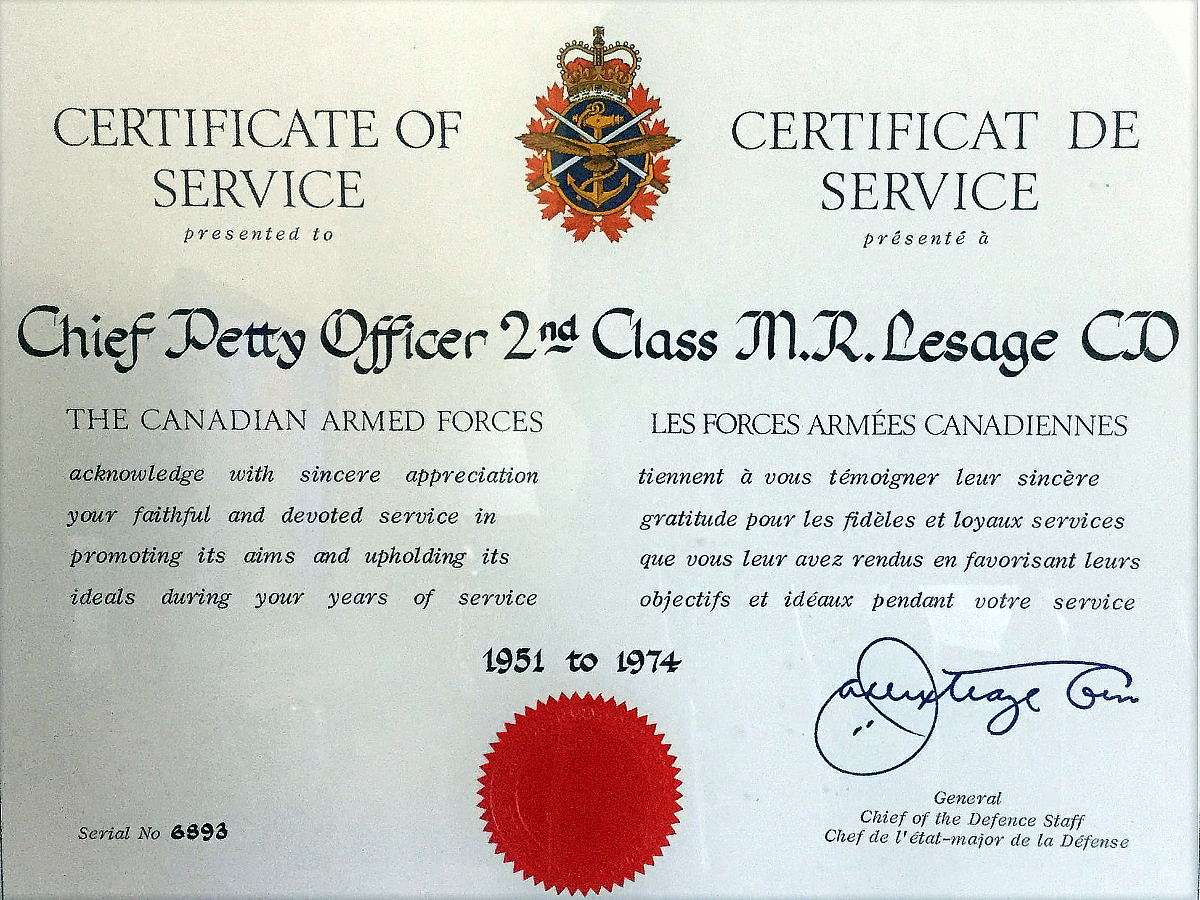 Royal Canadian Navy : Joe Lesage, Ed Gagnier