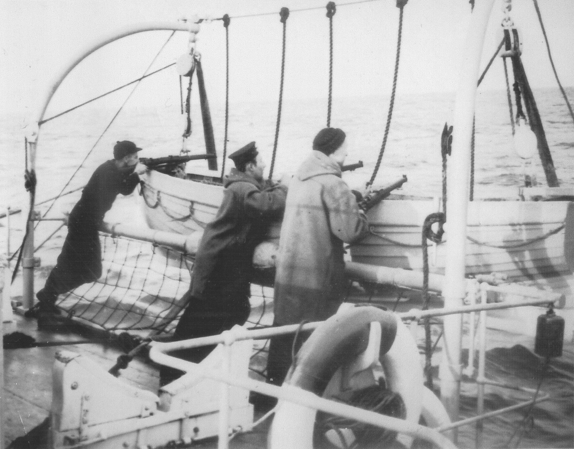 HMCS Brandon shooting at loose mine.