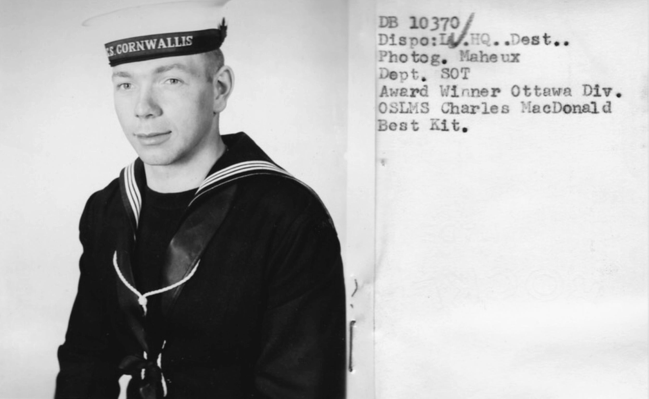 Charles MacDonald, HMCS Cornwallis, Best Kit award.