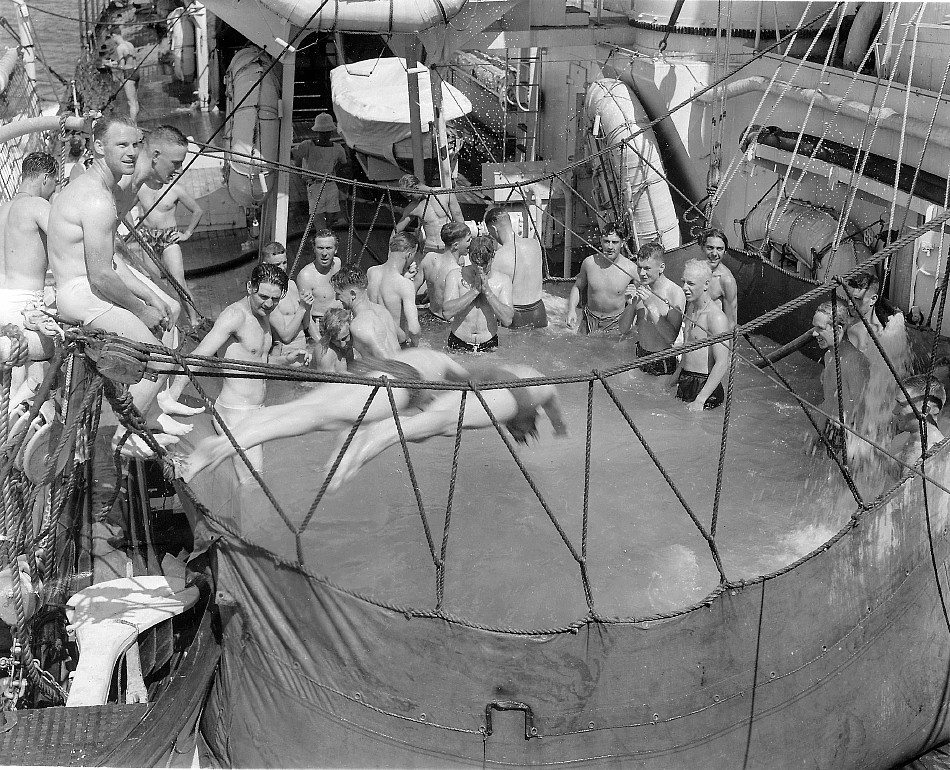 Royal Canadian Navy : Swimming pool on HMCS Prince Robert.