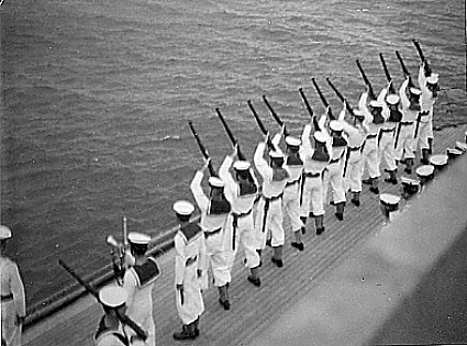 Royal Canadian Navy : HMCS Prince Robert, funeral of Archie Menzies