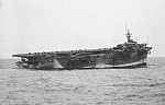 HMS Nabob still afloat after being torpedoed, 1944