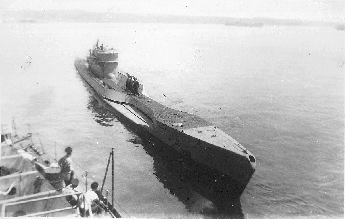 German submarine U190 surrenders in Halifax, 1945.