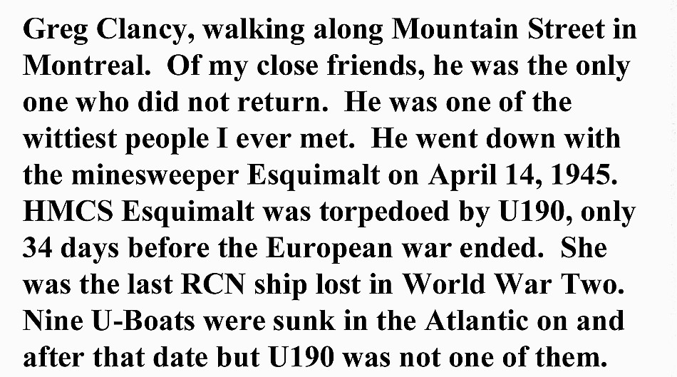 Royal Canadian Navy : Greg Clancy, 1944.