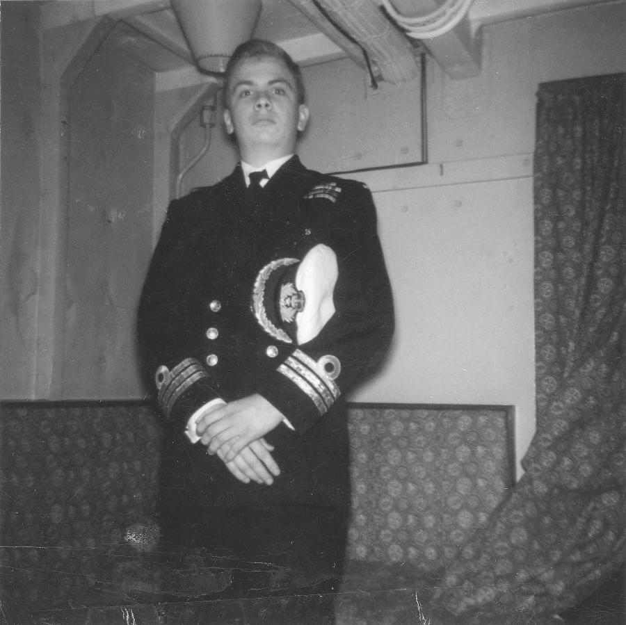 Steve Stevenson as Captain for the Day, HMCS Huron.