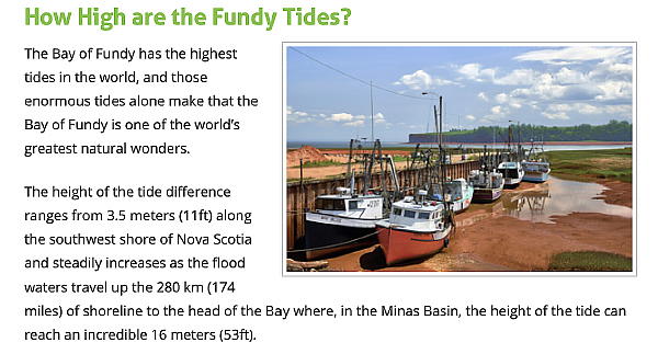 Bay of Fundy Tides