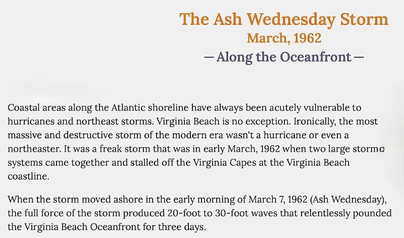 Storm of 1962 descriptive text