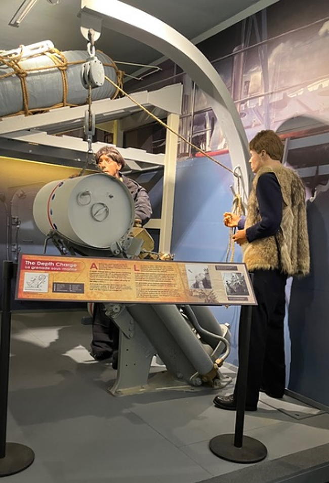 Weapons surface display at the HMCS Esquimalt Military Museum.
