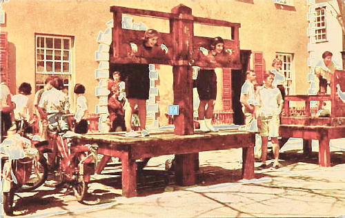 postcard image of stocks in Bermuda