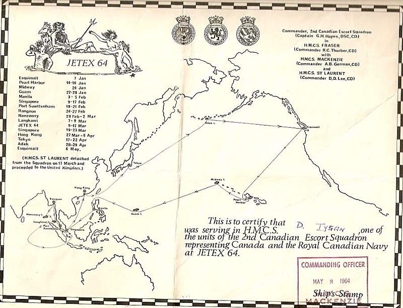 Royal Canadian Navy : HMCS Mackenzie cruise documents.