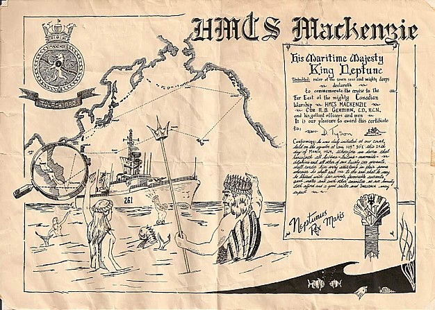 Royal Canadian Navy : HMCS Mackenzie cruise documents.